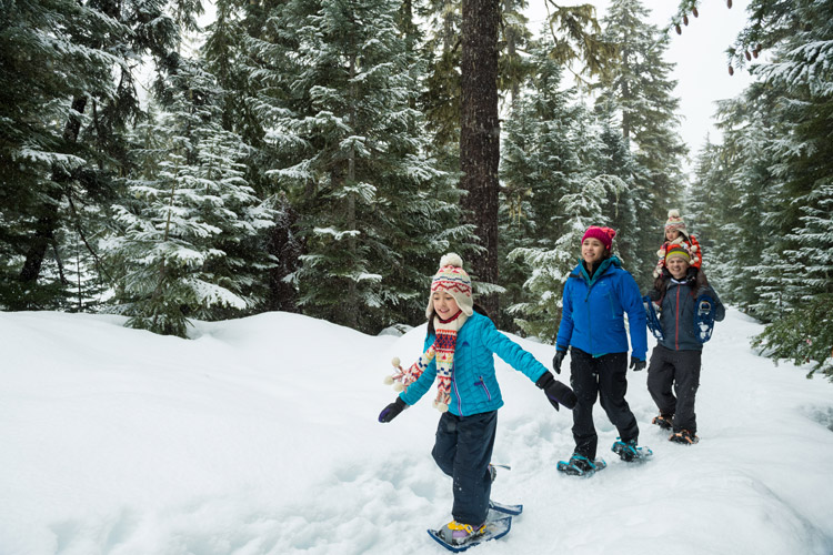 Snowshoeing in the Callaghan Valley with the family? We've got tiny snowshoes just for that. 