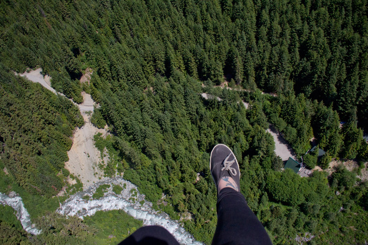 Ziplining over the Fitzsimmons Creek in Whistler