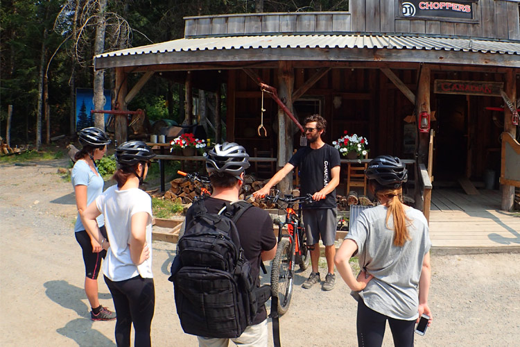 Mountain Bike guide giving instructions