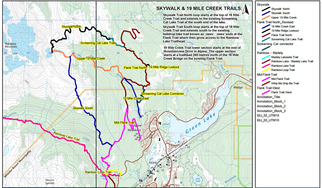 Rainbow Mountain and Skywalk hiking trails Map