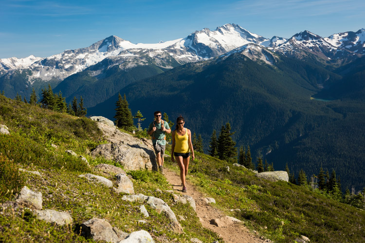 Taking in the stunning views along High Note Trail on Whistler Mountain