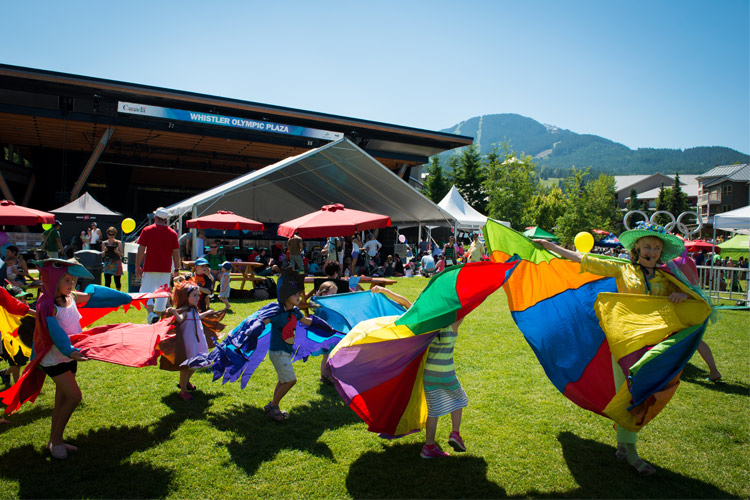 Performers and kids dance at the Whistler Childrens Festival